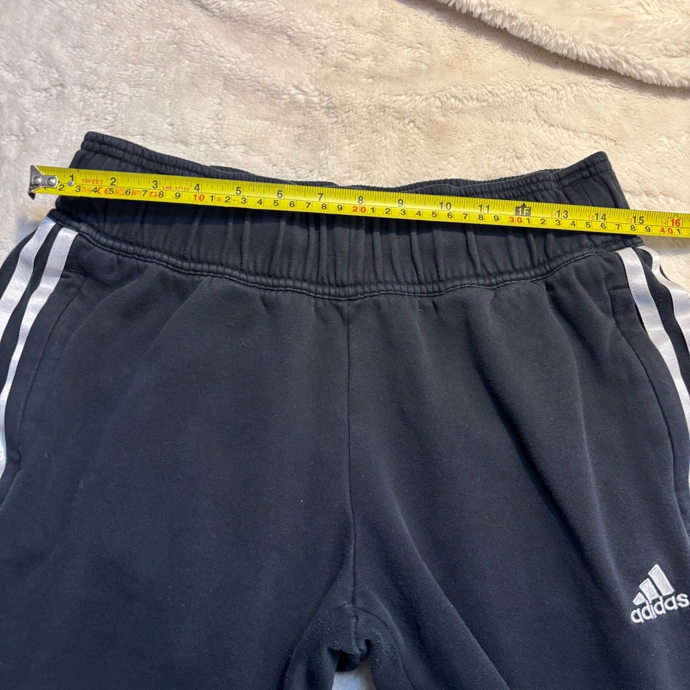 Adidas Joggers Medium Black w/ White Accents Elastic Waistband Drawstring - Picture 12 of 14